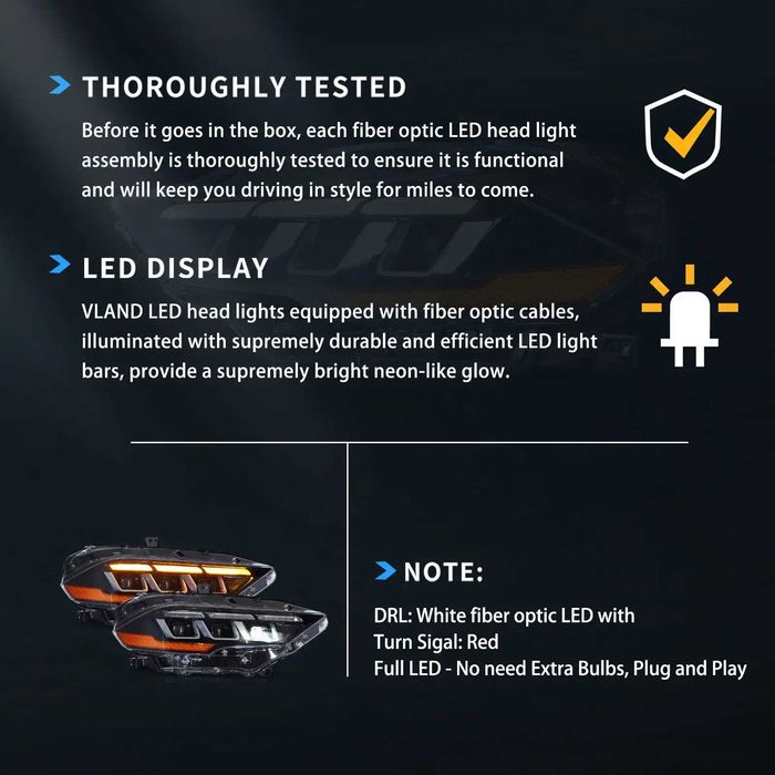 Комплект Full LED фарове с мигачи за Mustang 2018 с визията на S650