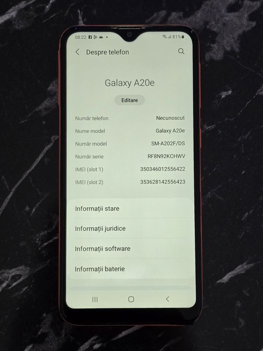 Samsung A20e - ofer garantie