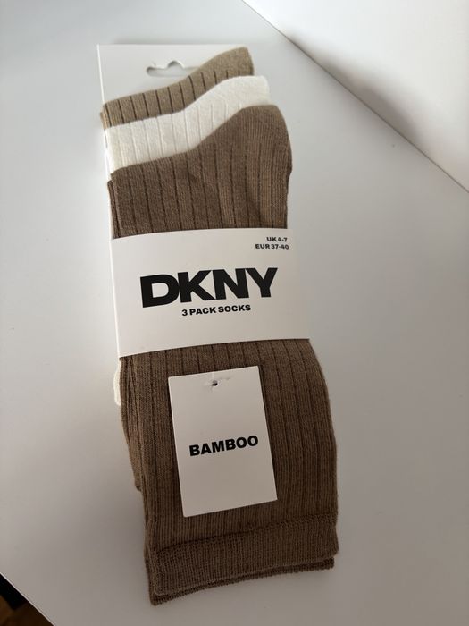 Чорапи DKNY в кафяво и бяло