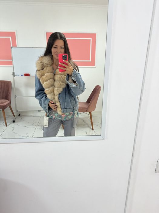 Джинсовая парка, шуба