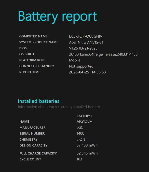 Laptop Gaming Acer Nitro V 15 i7-13620H RTX 4050 16GB SSD 512GB