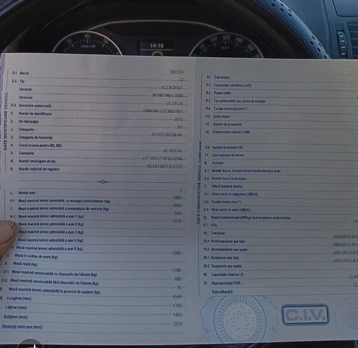 Skoda octavia 2012-1.2 benzina