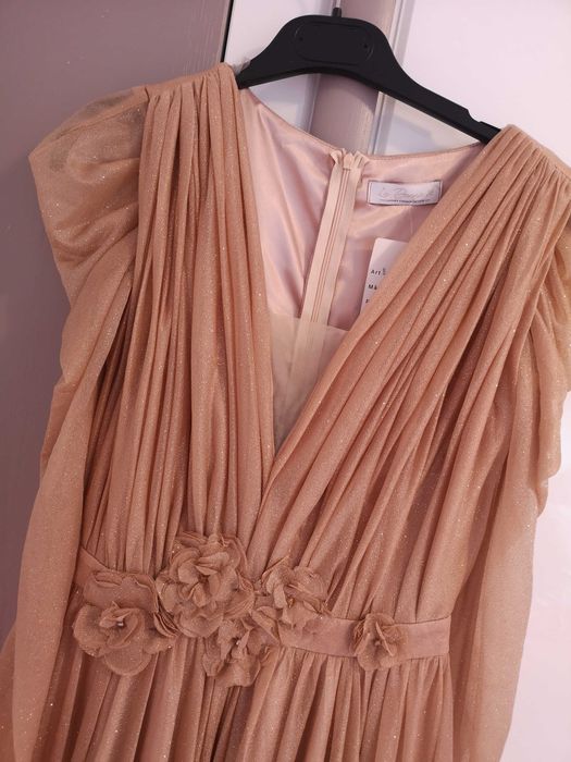 Rochie de ocazie bej lunga