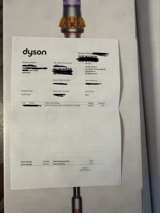 Dyson v15 detect absolute 2026 sigilat factura si garantie