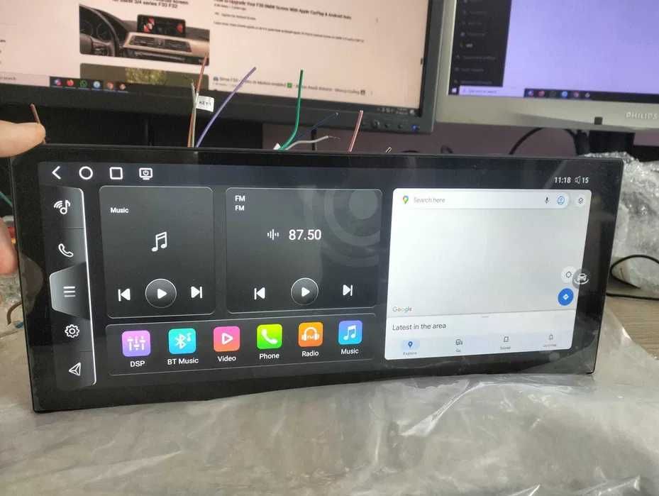 Navigatie 12,3" BMW Seria 3/4 cu camera marsarier si rama