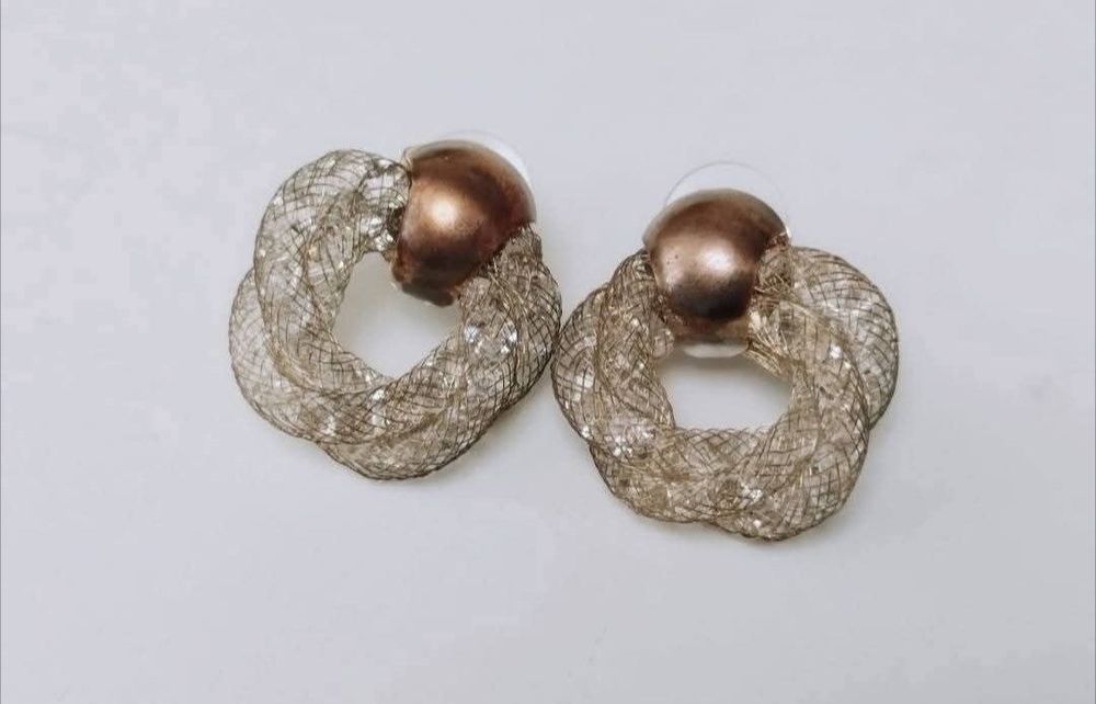 Vechi cercei din cupru, cristale Swarovski