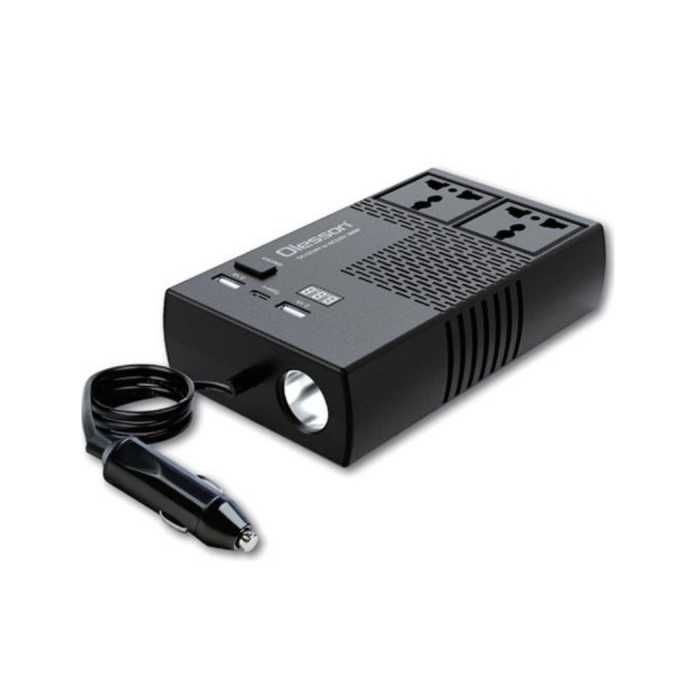 Ултра практичен преобразувател 1664 – от 12V/24V към 220V с 2 контакта, USB и Type-C