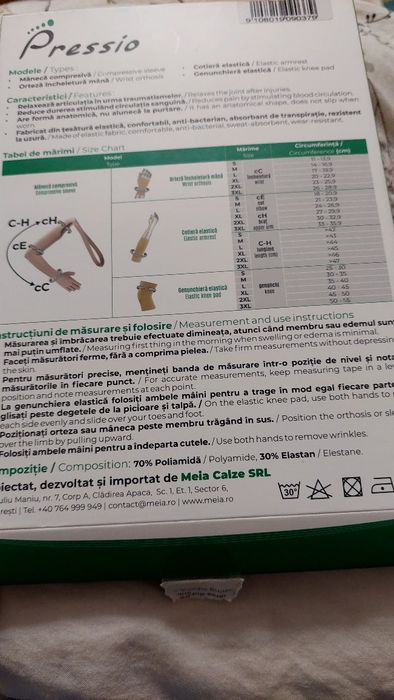 Orteza de genunchi compresiva cu bandă adeziva de silicon 15-21 mmHg