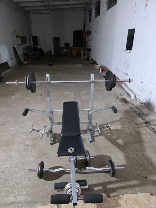 Set Pachet banca + haltere + gantere