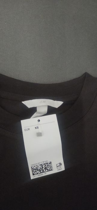 Tricou asimetric H&m din bumbac organic marimea Xs,maro,nou,cu eticheta