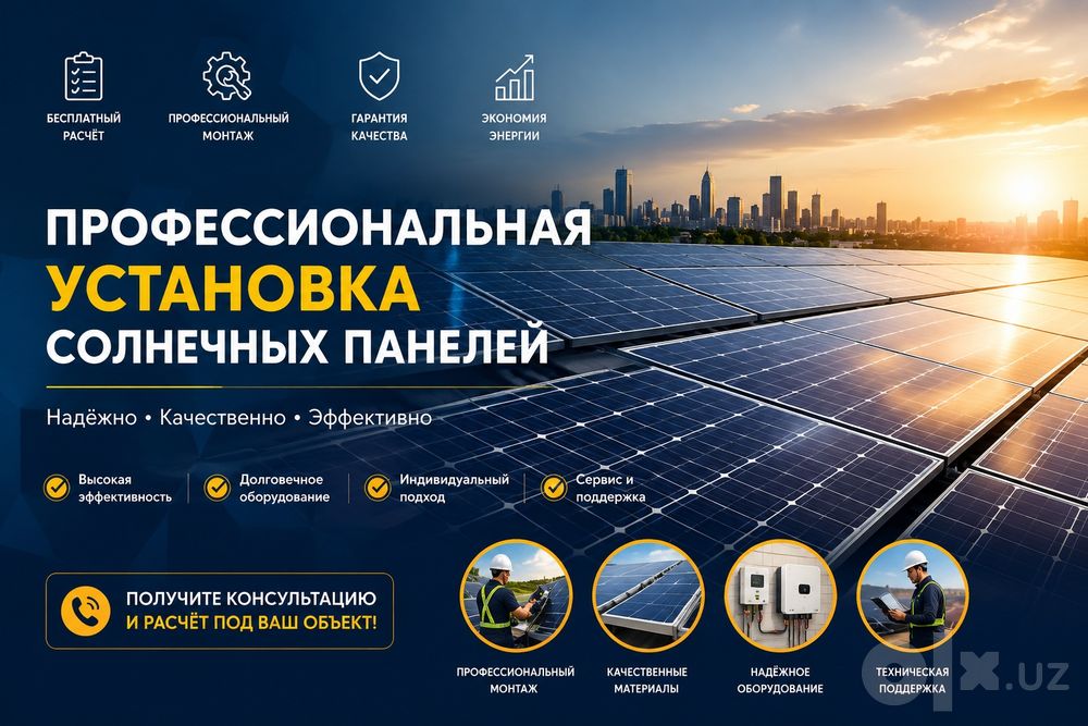 Установка солнечных панелей под ключ