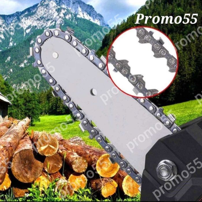 ПРОМО! Акумулаторен Мини Верижен Трион 4 Инча Две Батерии 24V в куфар