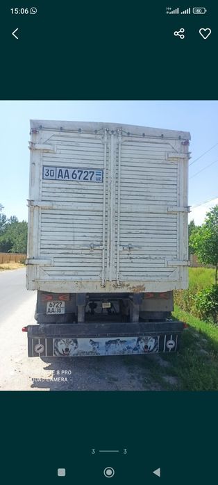 Прицеп сотилади 7.80 узунлиги без камер диска Лар хаммаси