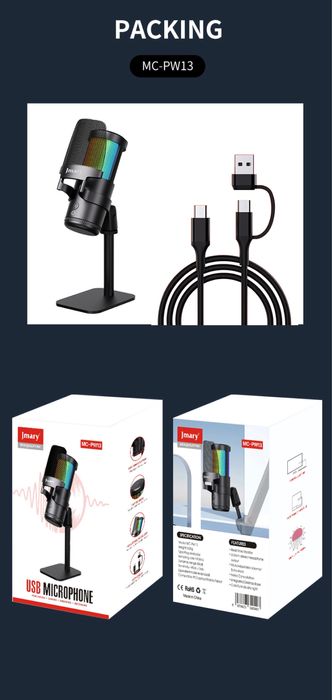 Микрофон для телефона и компьютера Jmary MC-PW13