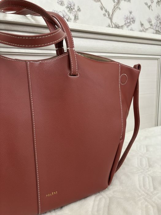Сумка-тоут polene в коньячном оттенке