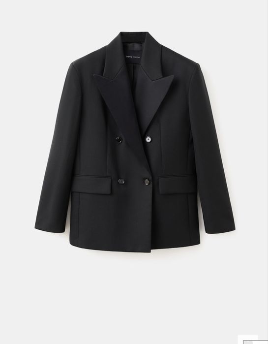 MANGO Premium Pieces Wool Blend Блейзър - изчерпан навсякъде