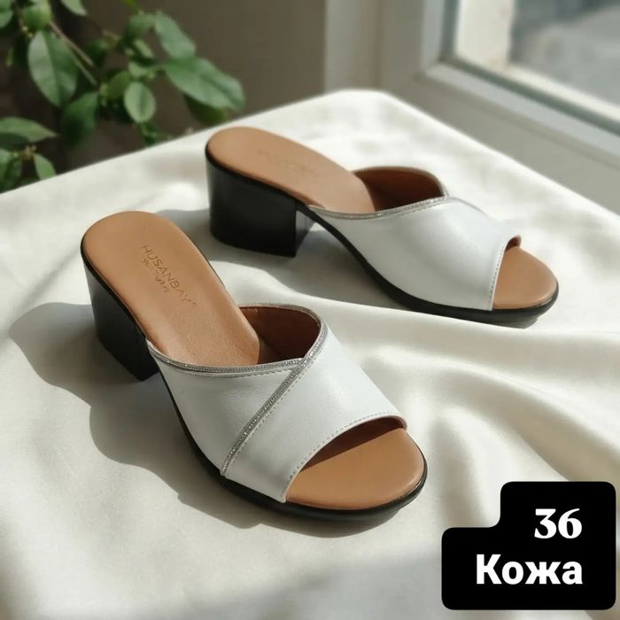 Кожаные мюли, шлепки, обувь