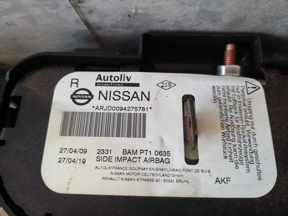 Airbag scaun dreapta nissan qashqai j10 2331bampt10635