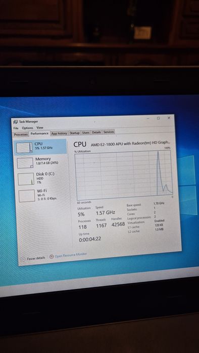 Laptop Lenovo Thinkpad  E335 AMD E2-1800 APU , 8 GB RAM , HDD 512gb 7200 rpm , Windows 10