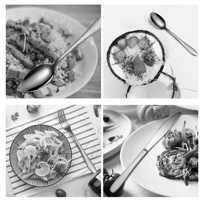 Set 24 tacamuri piese din inox in cutie aurie eleganta  NOU