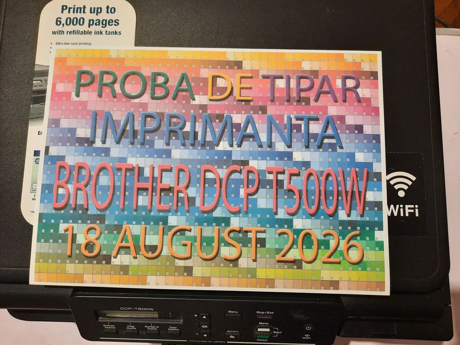 Imprimantă multifuncțională Brother DCP T500W cu sistem CISS și WI-FI