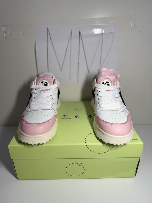 Adidasi off white  SPONGE pink leather high top