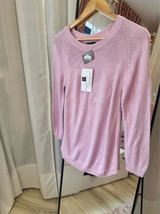 Pulover tricotat roz trandafiriu subtire Massimo Dutti marimea S nou