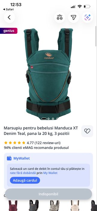 Sistem purtare - marsupiu manduca xt