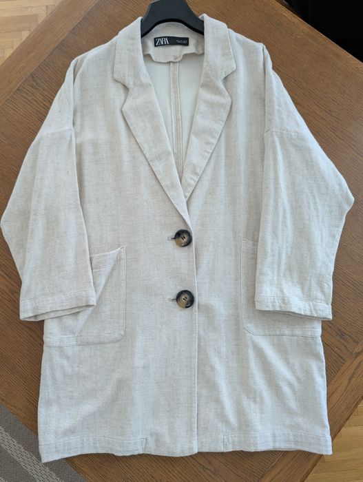 ZARA Sacou Oversized in, bumbac, vâscoză  L