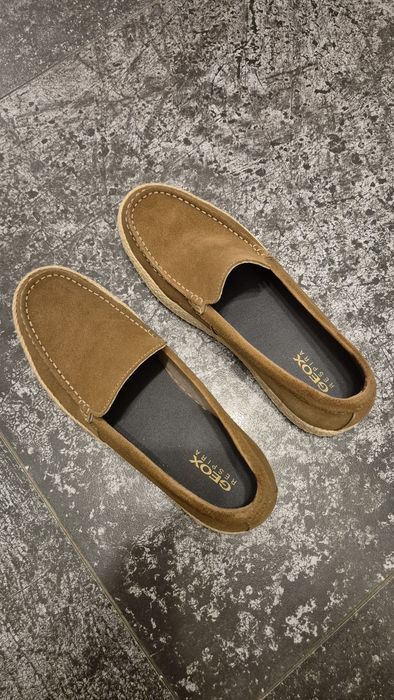 Mocasini Geox din piele întoarsă  culoare maro