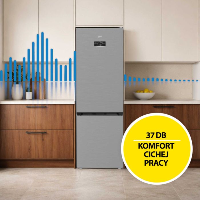 Нов инверторен хладилник BEKO B3RCNA415HXB1 SpacePro 415L HarvestFresh NoFrost - AeroFlow SmoothFit 203.5 см,