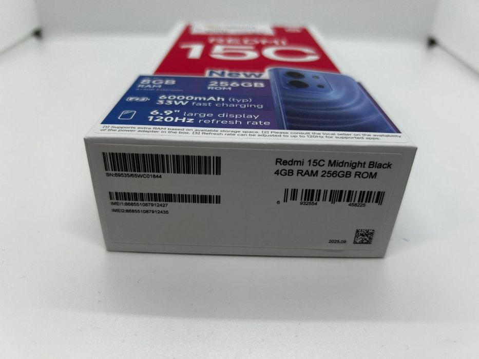 Xiaomi Redmi 15, 8GB RAM, 256GB, 5G, Midnight Black - SIGILAT -D-