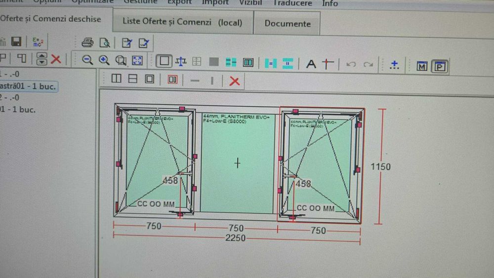 Geam termopan 225 x 115