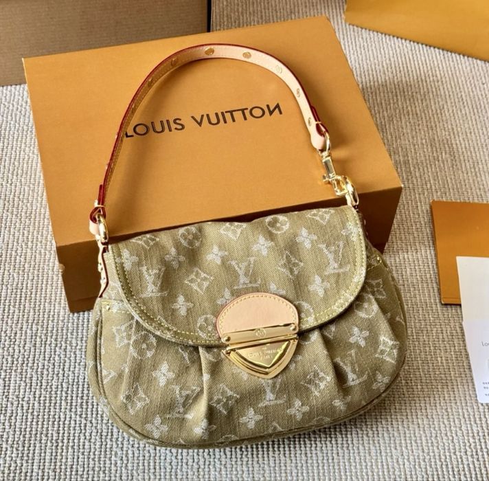 Geanta Louis Vuitton din denim kaki model sunset
