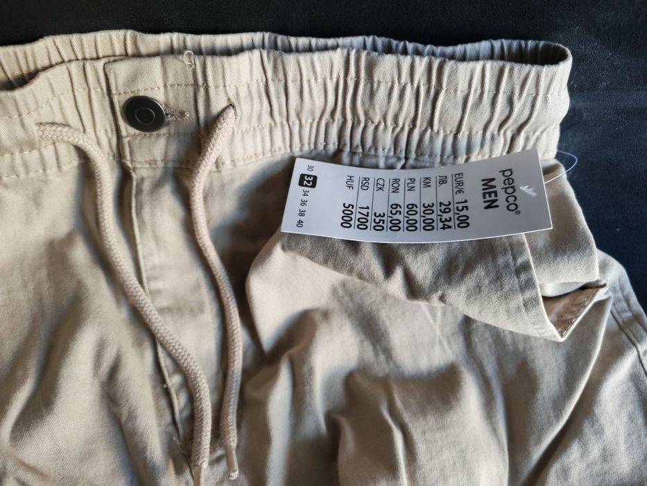 Men’s Urban Classics NOI  beige  elasticated-waist trouser Pantaloni  barbati  M cu eticheta