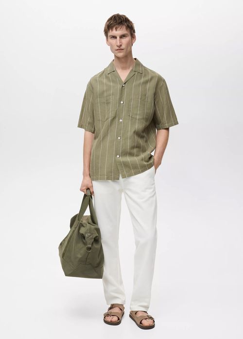 MANGO. Льняная рубашка. Дипломатика.  XXL