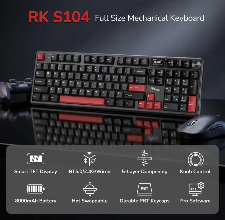 Tastatura Gaming Royal Kludge S104 Wireless Sigilata