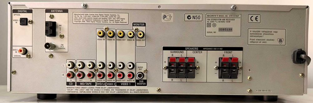 Sony STR-K740P 5.1 Optic Coaxial Sub Out Radio RDS Amplificator