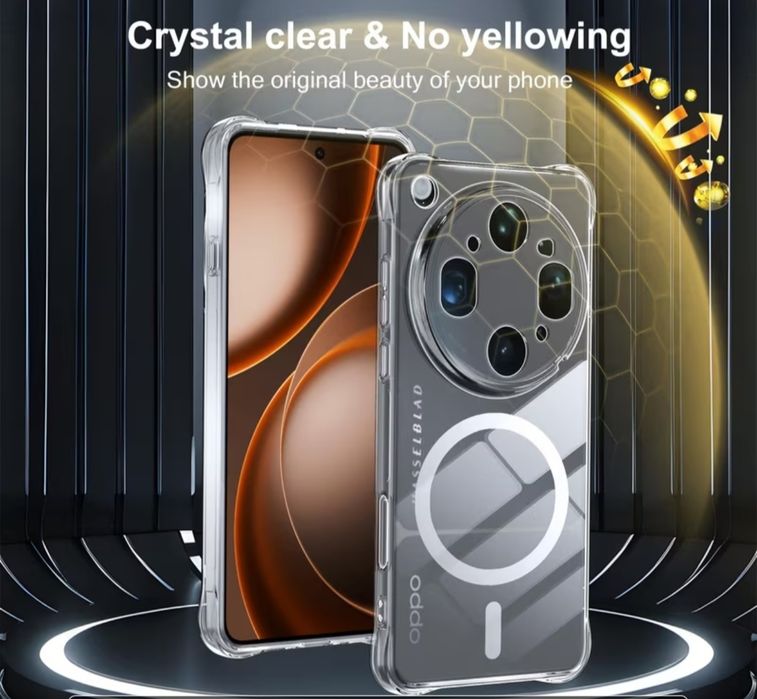 Oppo Find X9 Ultra кейс crystal clear magsafe ударо-устойчив