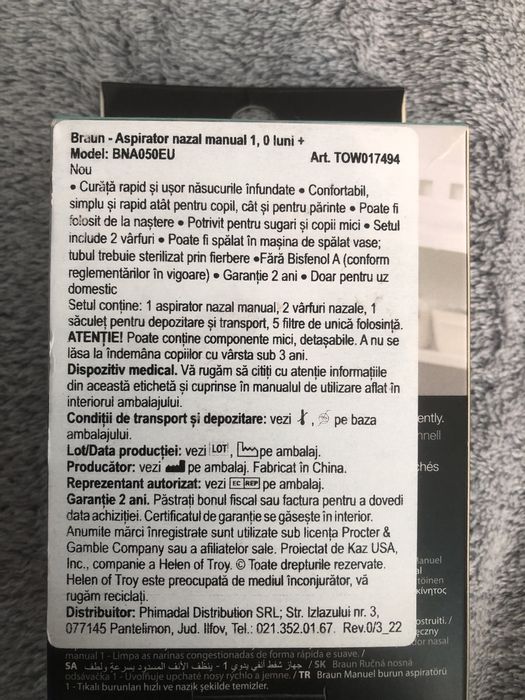 Aspirator nazal Manual