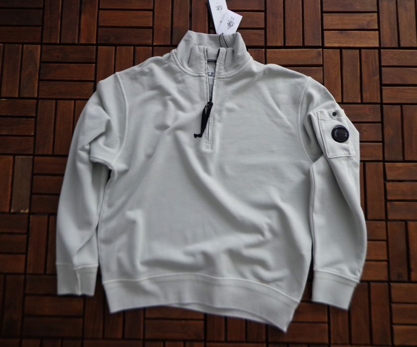 Мъжки суичър C.P. Company Cotton Diagonal Fleece Half Zip Sweater