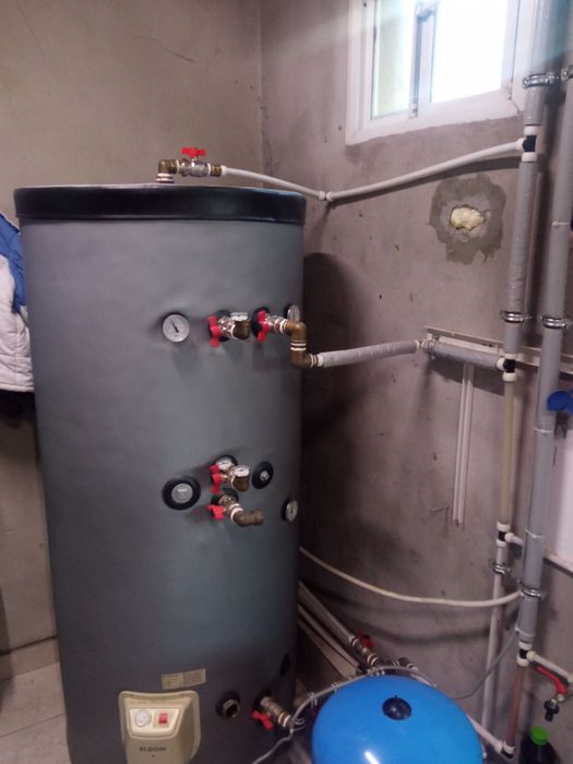 Boiler acum 500 l 2 serpentine și rezistența monofazica de 3000 w