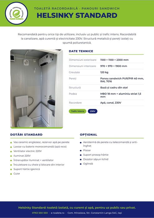 Toalete WC Mobile – Vidanjabile și Racordabile, Vânzare/Închiriere