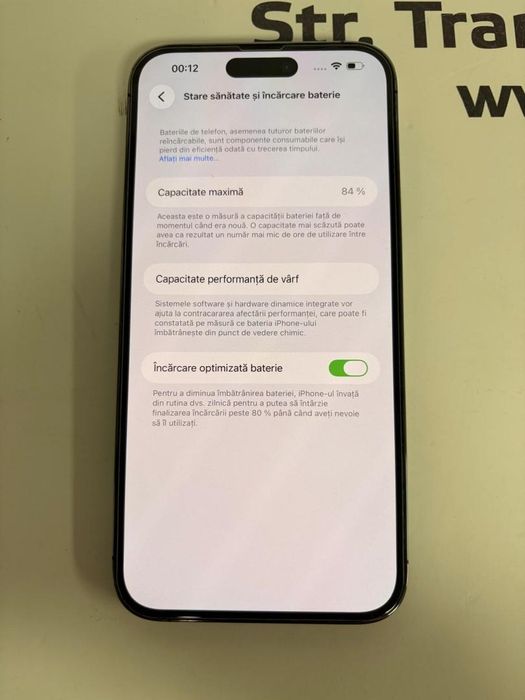 Telefon iPhone 14 Pro Max, 128GB, 5G, Deep Purple Bat.84% -T-