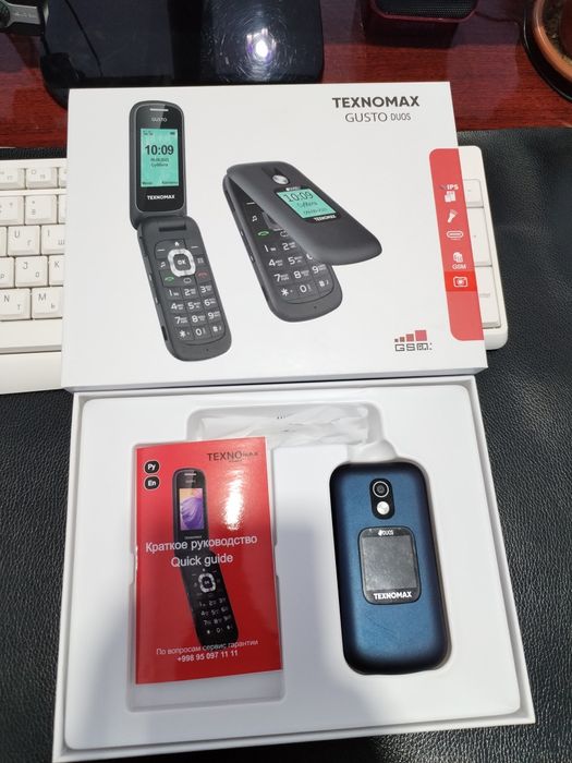Texnomax Gusto DUOS 2ta simkarta, bitta fleshka zvonok zapis fonarik c