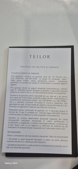 Inel din aur alb 14k ,Teilor !!