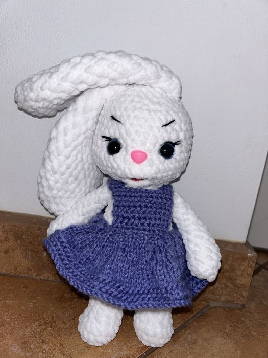 Iepuras de catifea handmade din catifea de plus cadou de paste