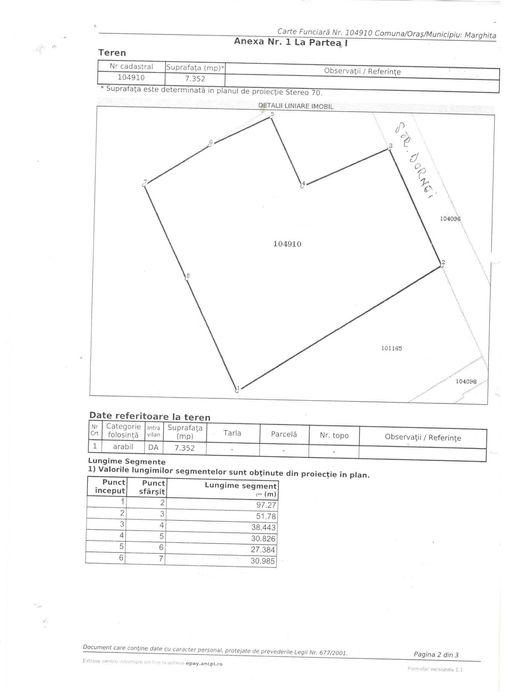 teren intravilan Marghita 7352 mp