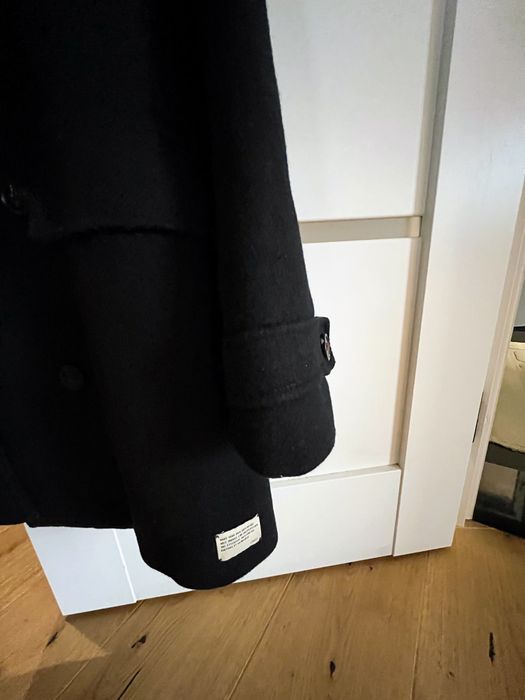 Вълнено тъмно синьо палто Zara