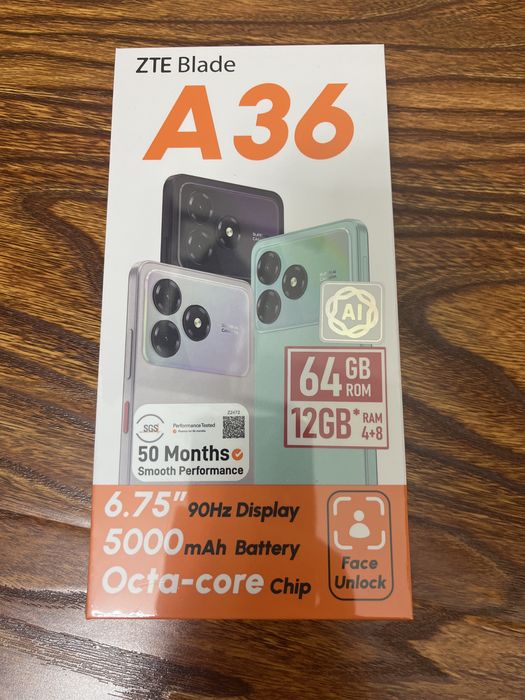 ZTE Blade A36 4/64 GB, новый, запечатанный